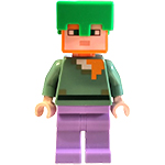 LEGO Minifigura Alex - Medium Lavender Legs, Bright Green Helmet MIN089