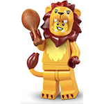 LEGO Minifigura Lion Costume Fan, Series 28 (Complete Set with Stand and Accessories) COL28-11