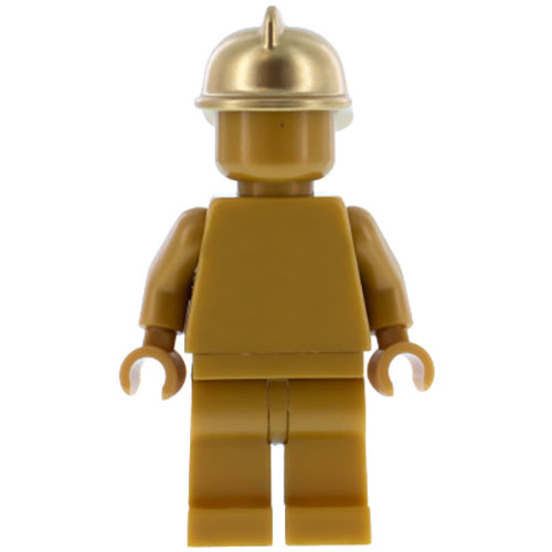 LEGO Minifigure Statue - Pearl Gold with Metallic Gold Fire Helmet CTY0989