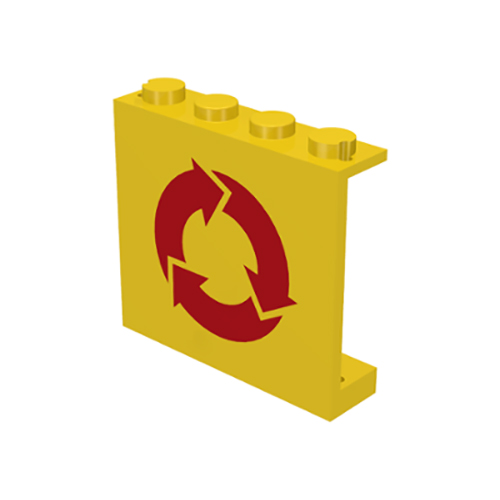 LEGO Panel 1 x 4 x 3 - Solid Studs with Recycling Arrows Pattern 4215AP08