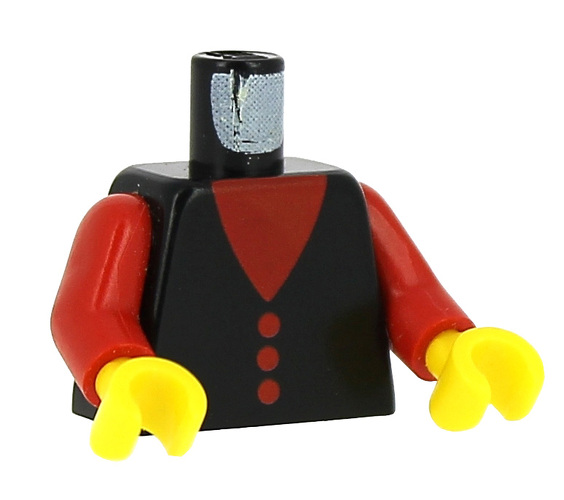 973P17C01 LEGO Torso Minifigure Gilet with Buttons Pattern ...