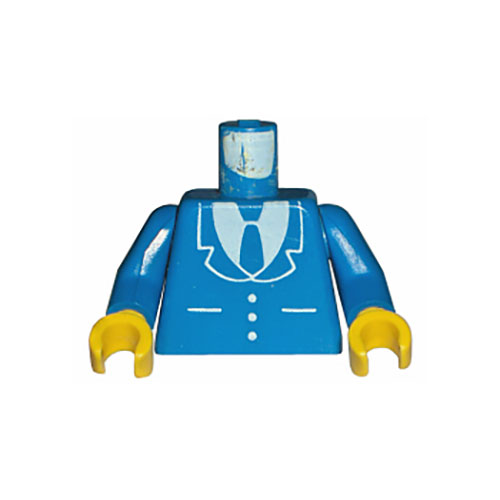 LEGO Torso Suit and Tie Pattern / Blue Arms / Yellow Hands 973P18C01