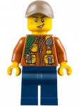 LEGO Minifigure City Jungle Explorer - Dark Orange Jacket with Pouches, Dark Blue Legs, Dark Tan Cap with Hole, Scuff Mark CTY0790