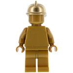 LEGO Minifigure Statue - Pearl Gold with Metallic Gold Fire Helmet CTY0989