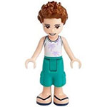 LEGO Minifigure Friends Ethan, Dark Turquoise Shorts, White Top with Palm Trees FRND0385