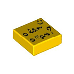 LEGO Tile 1 x 1 with Black Script, Question Mark, and Smiley Face Pattern 3070PB093