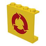 LEGO Panel 1 x 4 x 3 - Solid Studs with Recycling Arrows Pattern 4215AP08