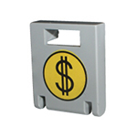 LEGO Container, Box 2 x 2 x 2 Door with Slot and Round Money Bag Pattern 4346PX3