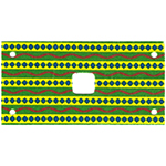 LEGO Cloth Rectangle 6 x 12 with 2 x 2 Cutout, Holes at Corners, Green and Yellow Stripes with Red Wavy Lines and Blue Diamonds Elephant Saddle Pattern 43905