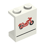 LEGO Panel 1 x 2 x 2 - Solid Studs with Red Motorcycle and Black Line Pattern 4864APX9