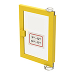 LEGO Door 1 x 4 x 5 Right with Trans-Clear Glass and White Open Hours 9-12 / 14-17 Pattern (Sticker) - Sets 6362 / 6689 73435C01PB02
