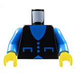 LEGO Torso Vest with Pockets and Buttons over Blue Shirt Pattern / Blue Arms / Yellow Hands 973PB0069C01